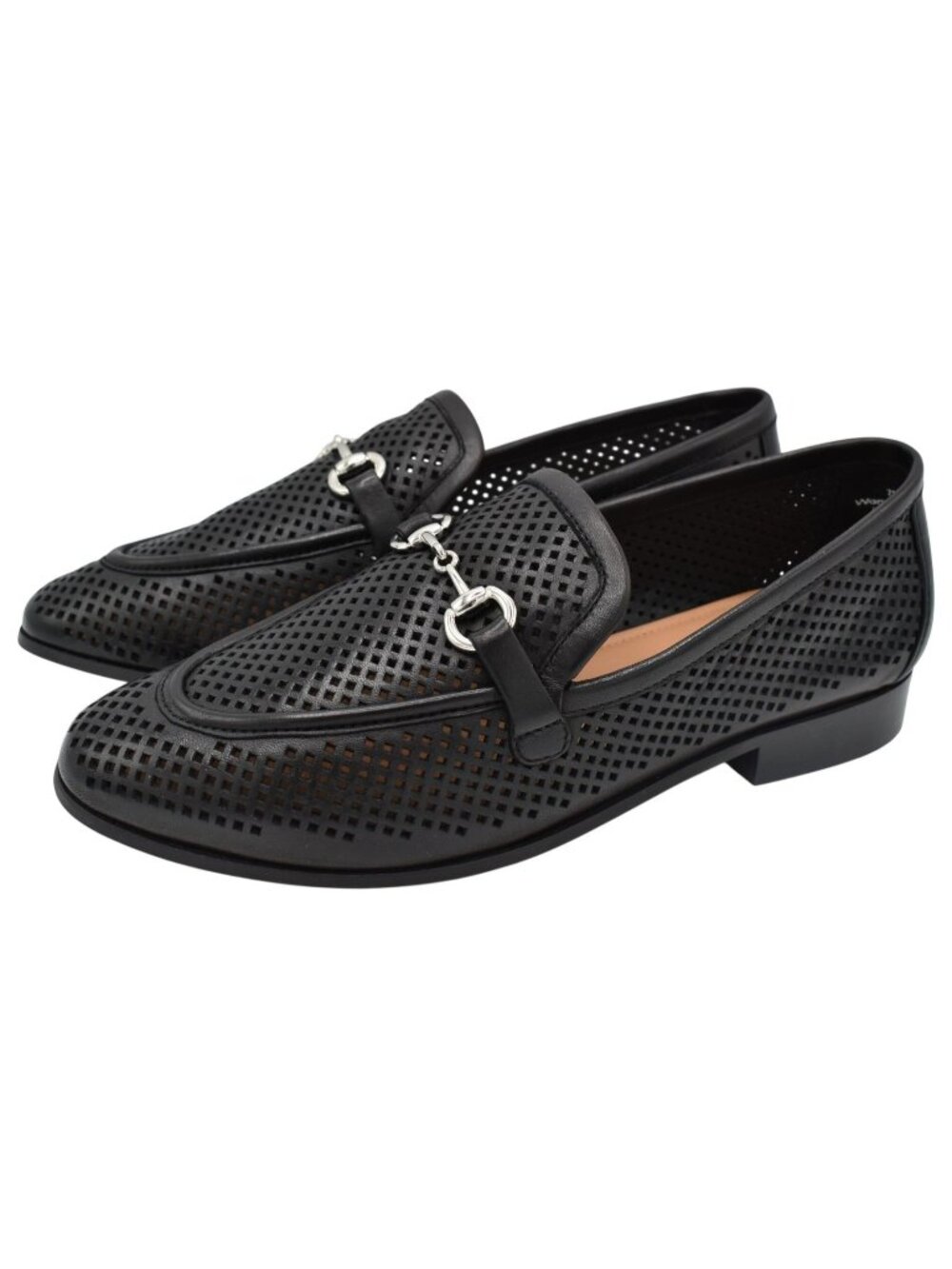 Johnston & Murphy Womens 8 Ali Perforated Black Glove Leather Loafers Shoes